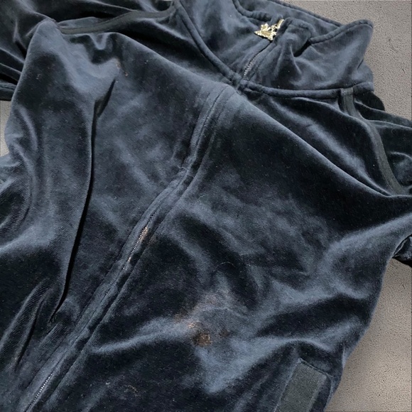 Central Park Black Velour Zip Up Jacket - Picture 6 of 6